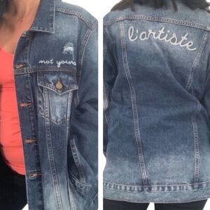 NWT Free People x Sandrine Rose “L’artiste” Denim Jacket